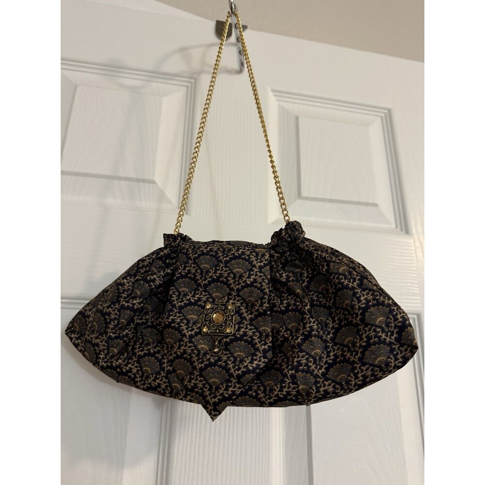 Jim Thompson Small Purse With Gold Chain With Magnetic Snap Clasp